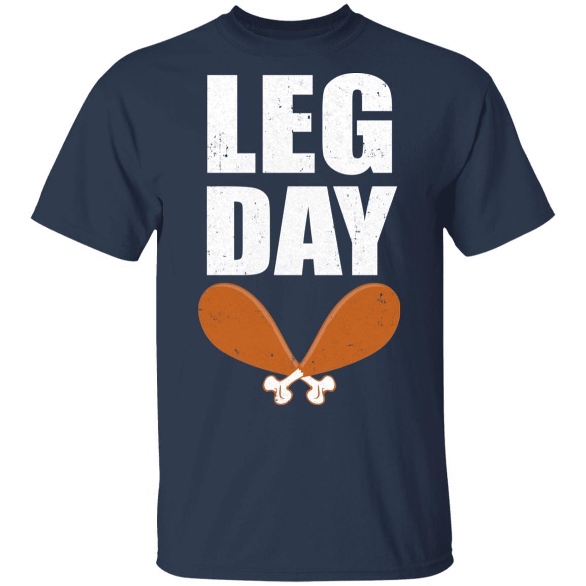 Funny Leg Day Thanksgiving Turkey-T-Shirt & Hoodie-Classic T-Shirt-Navy