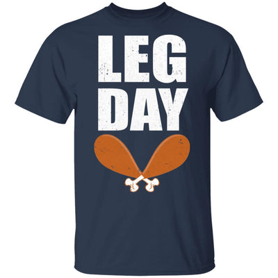 Funny Leg Day Thanksgiving Turkey-T-Shirt & Hoodie-Classic T-Shirt-Navy