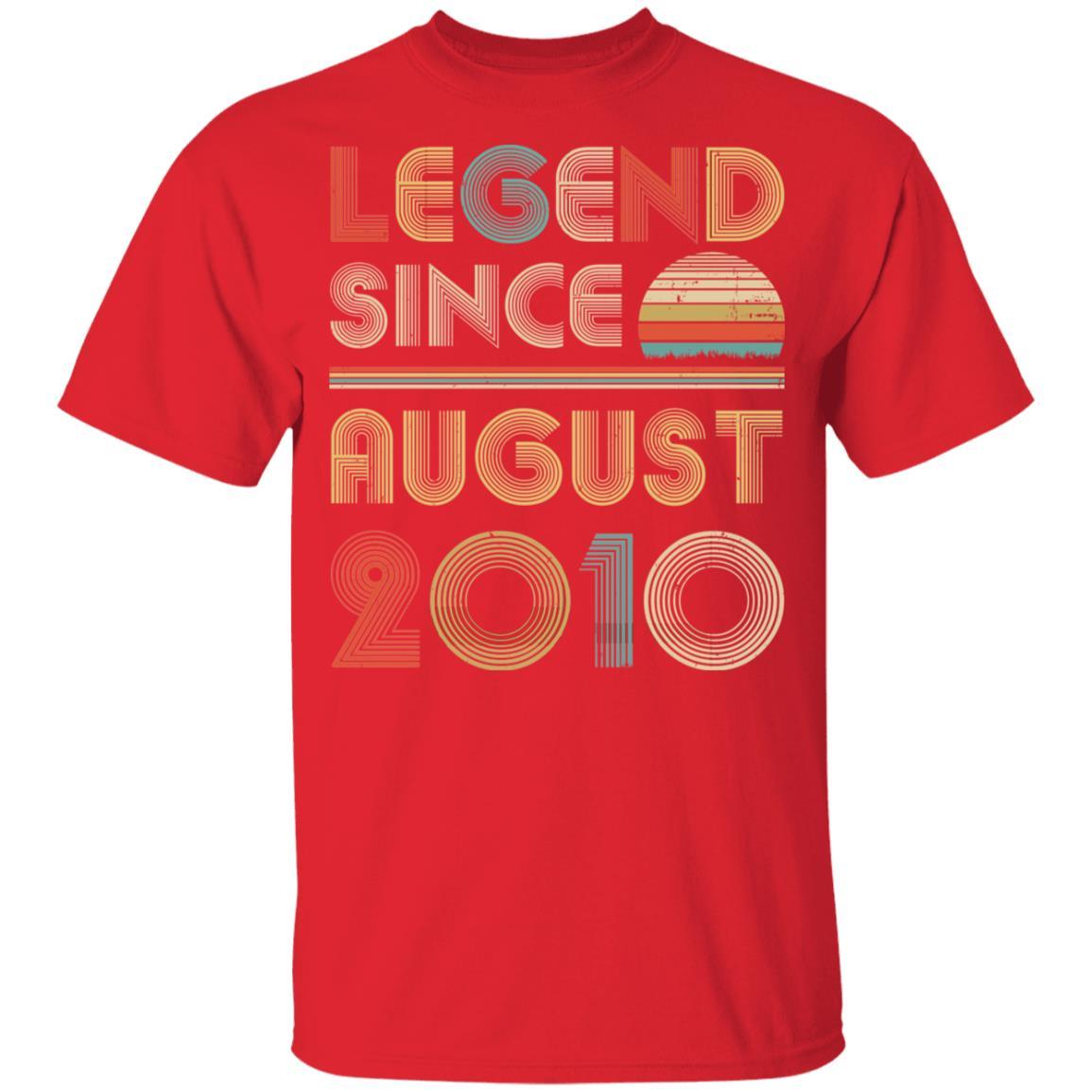 Legend Since August 2010 Vintage 11th Birthday Gifts Youth-Youth Shirt-Youth T-Shirt-Red