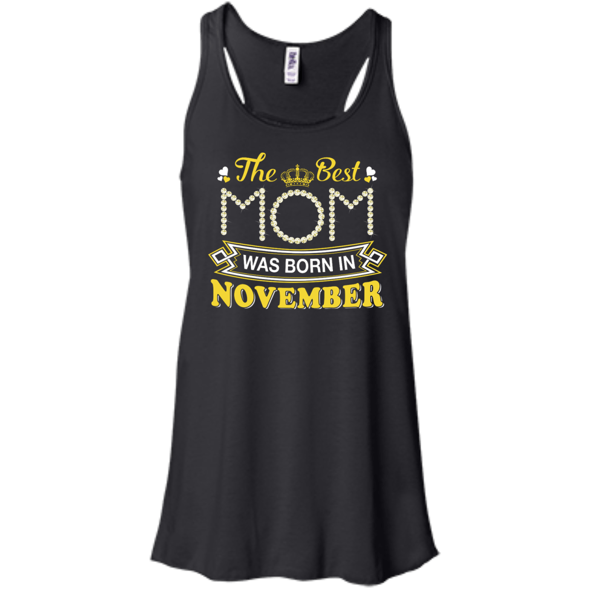 The Best Mom Was Born In November-T-Shirt & Hoodie-Women's Flowy Racerback Tank-Black