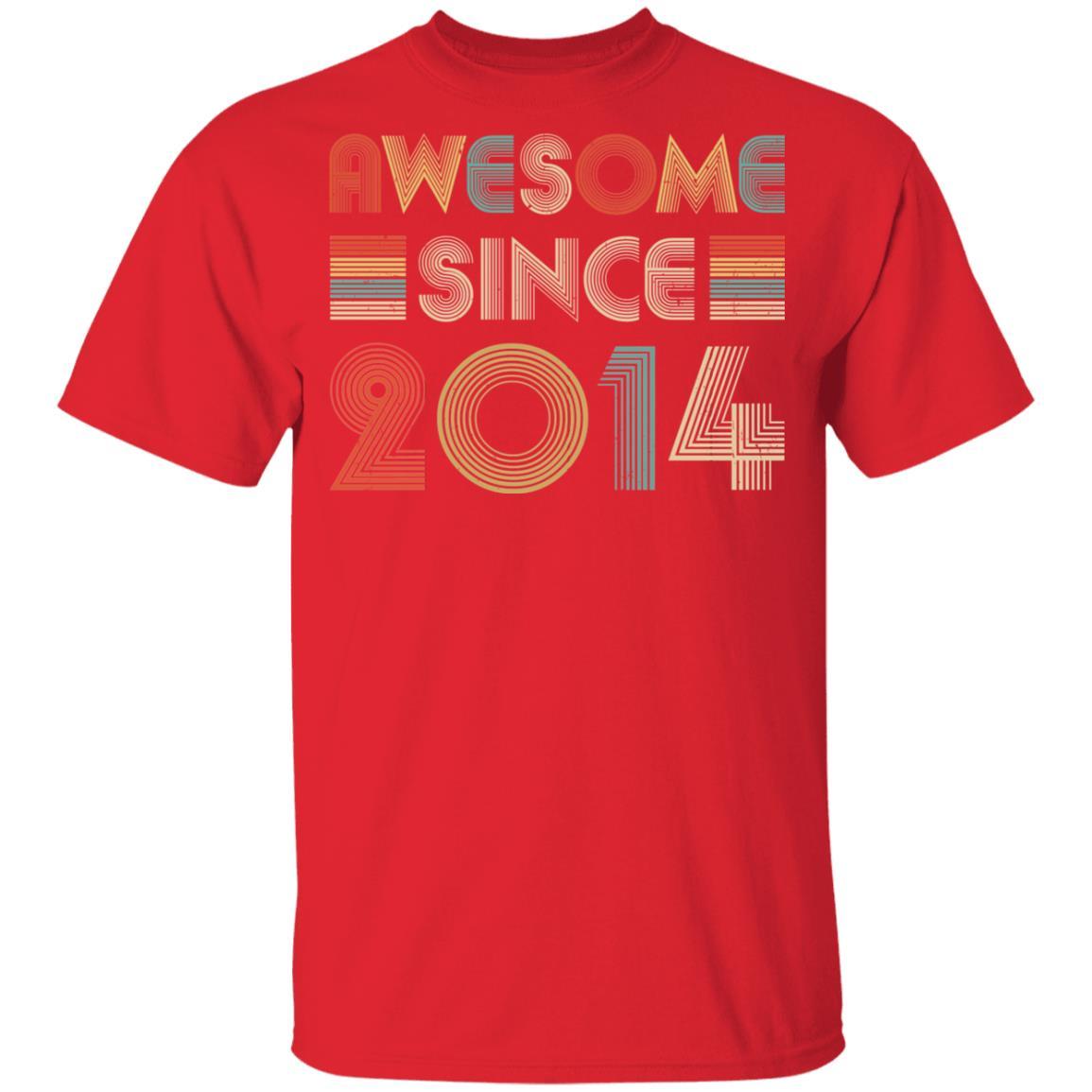 Awesome Since 2014 7th Birthday Gifts Youth-Youth Shirt-Youth T-Shirt-Red