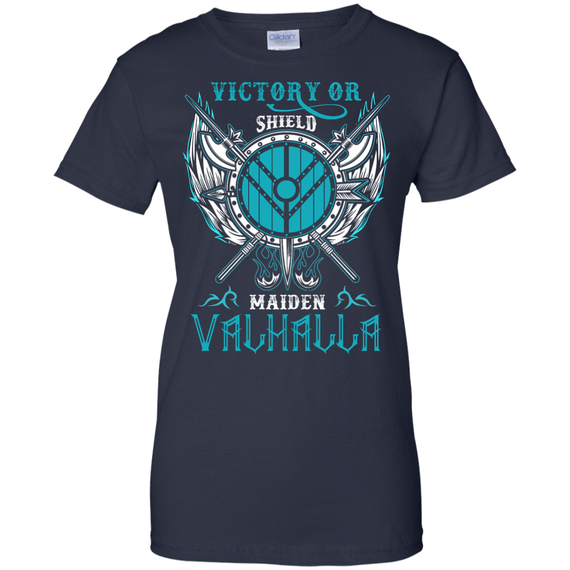 Shieldmaiden Victory Or Valhalla-T-Shirt & Hoodie-Women's T-Shirt-Navy