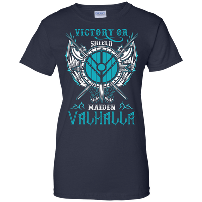 Shieldmaiden Victory Or Valhalla-T-Shirt & Hoodie-Women's T-Shirt-Navy