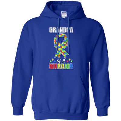 Grandpa Of A Warrior Support Autism Awareness Gift-T-Shirt & Hoodie-Pullover Hoodie-Royal