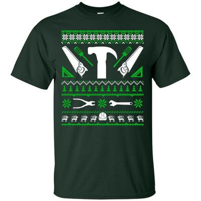 Carpenter Christmas Sweater-T-Shirt & Hoodie-Classic T-Shirt-Forest Green