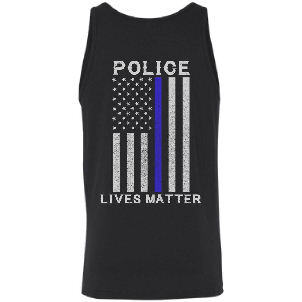 Police Lives Matter Thin Blue Line-T-Shirt & Hoodie-Unisex Tank-Black