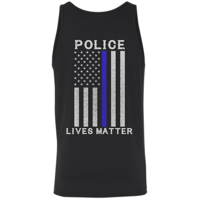 Police Lives Matter Thin Blue Line-T-Shirt & Hoodie-Unisex Tank-Black