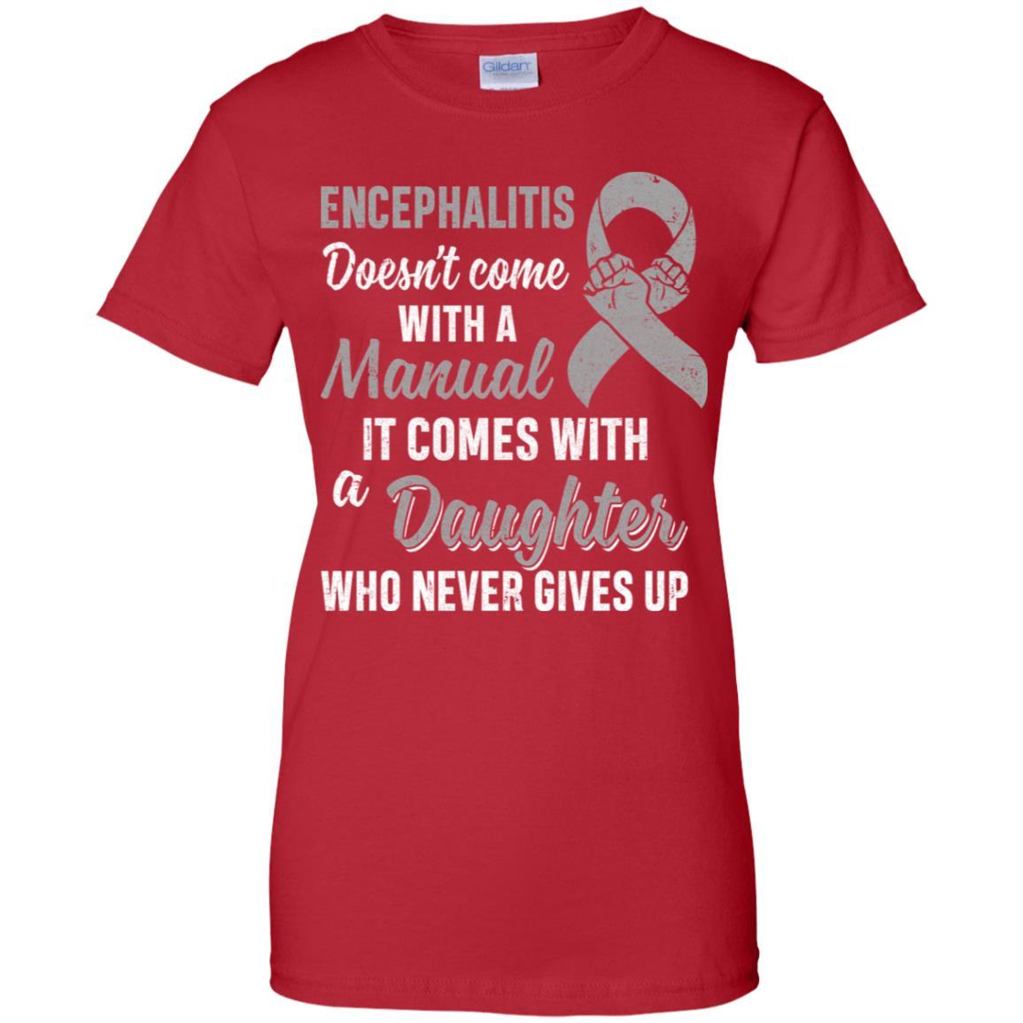 Encephalitis Awareness Daughter Warrior Gifts-T-Shirt & Hoodie-Women's T-Shirt-Red