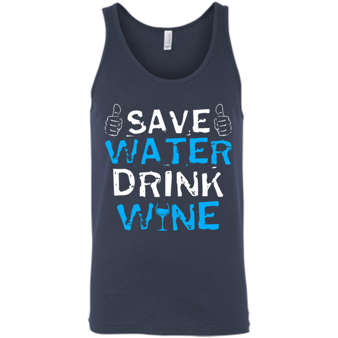 Save Water Drink Wine-T-Shirt & Hoodie-Unisex Tank-Navy