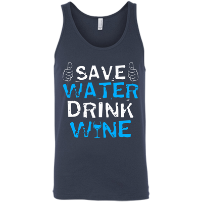 Save Water Drink Wine-T-Shirt & Hoodie-Unisex Tank-Navy