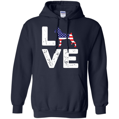 American Flag Dog Boxer Love-T-Shirt & Hoodie-Pullover Hoodie-Navy