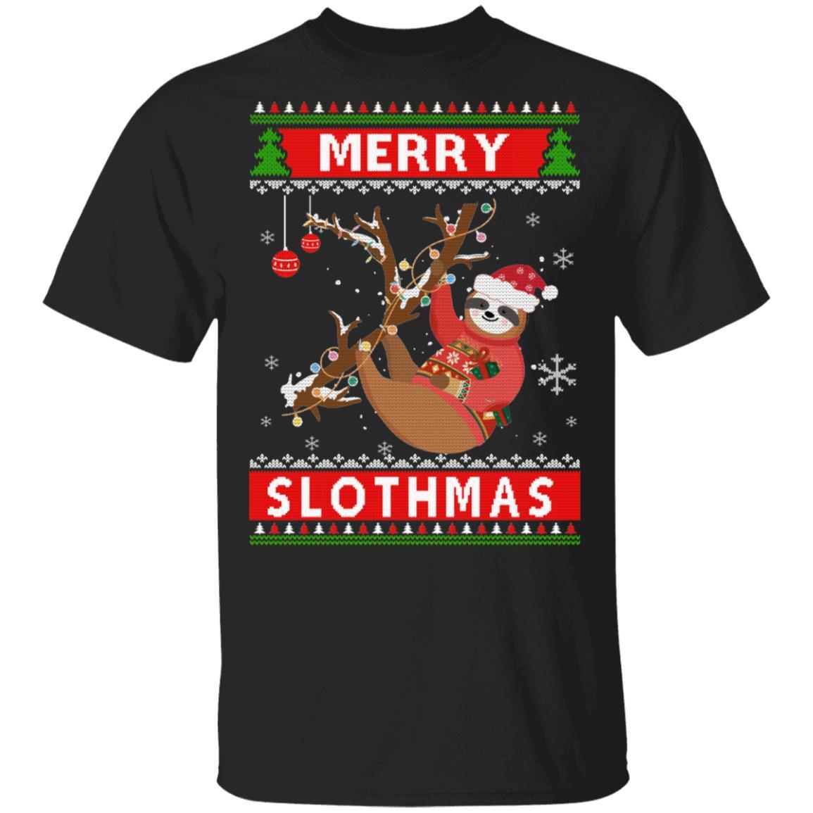 Merry Slothmas Christmas Pajama Sloth Lovers Ugly Sweater