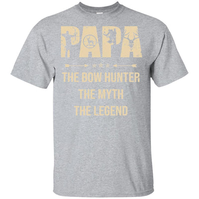 Papa The Bow Hunter The Myth The Legend Funny Hunting-T-Shirt & Hoodie-Classic T-Shirt-Sport Grey