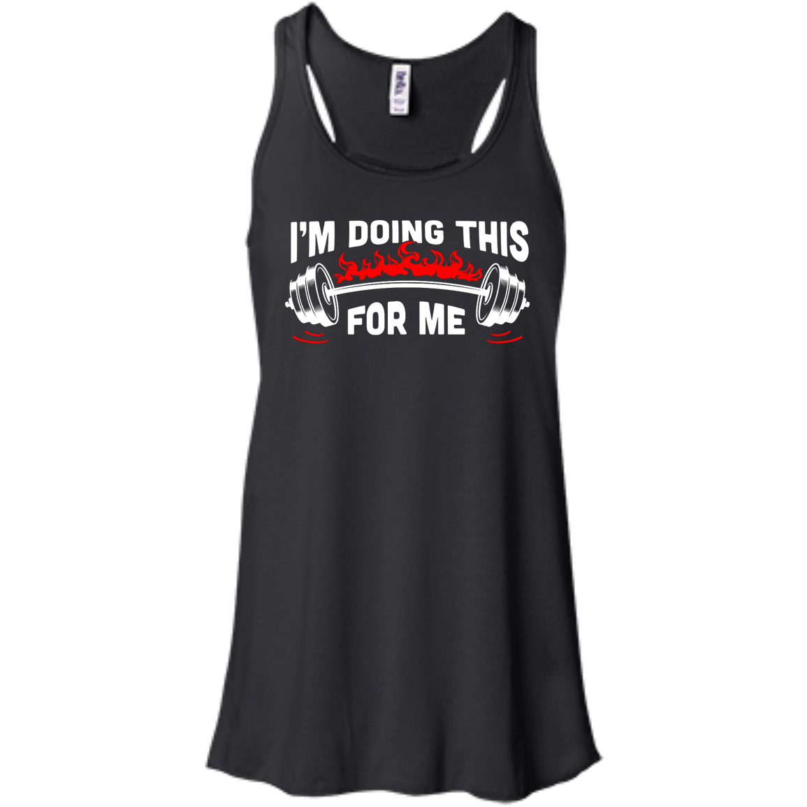 I'm Doing This For Me-T-Shirt & Hoodie-Women's Flowy Racerback Tank-Black