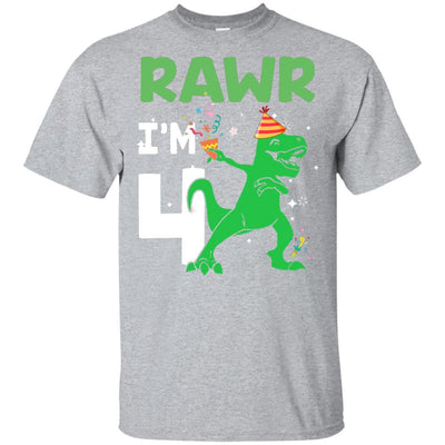 Rawr I'm 6 Birthday Gifts 2015 Dinosaur For Boys Youth-Youth Shirt-Youth T-Shirt-Sport Grey