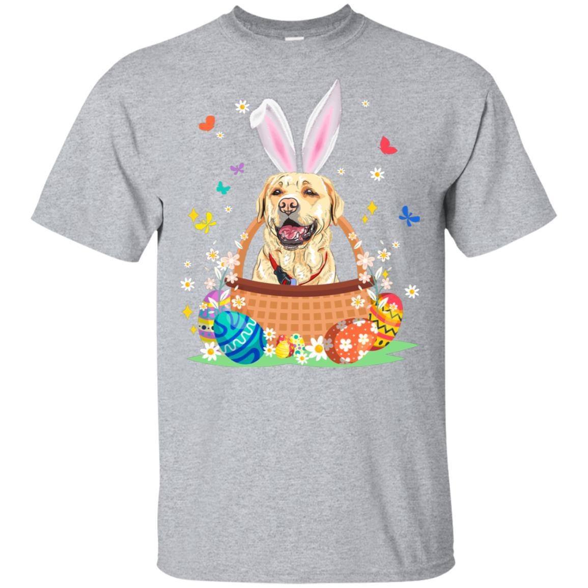 Labrador Bunny Hat Rabbit Easter Eggs-T-Shirt & Hoodie-Classic T-Shirt-Sport Grey