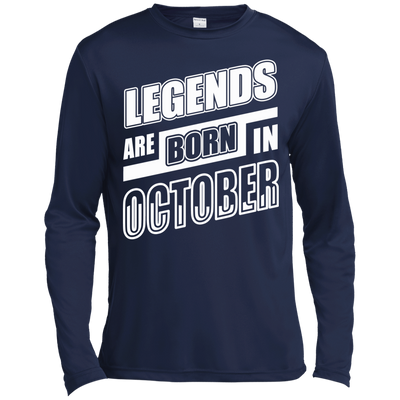 Legends are born in OCTOBER-T-Shirt & Hoodie-Long Sleeve T-Shirt-Navy