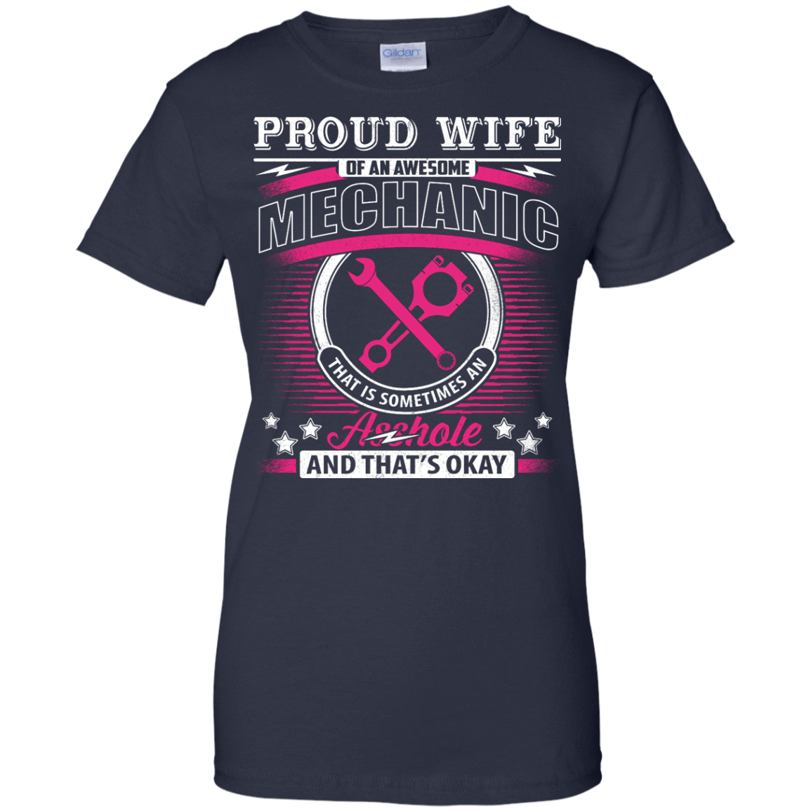 Proud Wife Of An Awesome Mechanic-T-Shirt & Hoodie-Women's T-Shirt-Navy