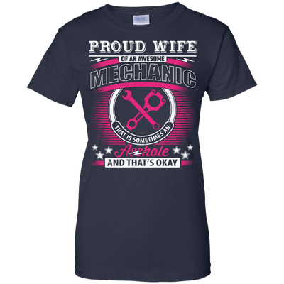 Proud Wife Of An Awesome Mechanic-T-Shirt & Hoodie-Women's T-Shirt-Navy