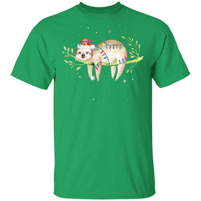 Santa Sloth Christmas Lights Sloth Lover Christmas Gift-T-Shirt & Sweatshirt-Classic T-Shirt-Irish Green