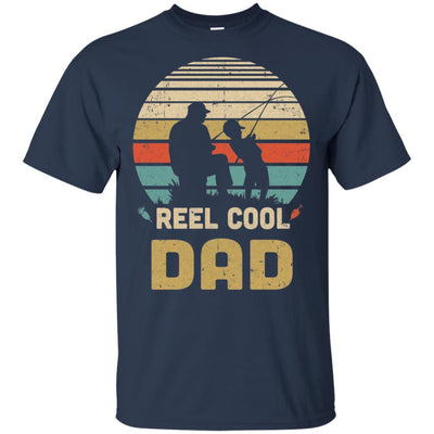 Vintage Father's Day Gift Reel Cool Dad Fishing-T-Shirt & Hoodie-Classic T-Shirt-Navy