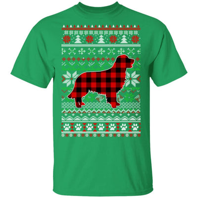 Golden Retriever Red Plaid Ugly Christmas Sweater Gifts-T-Shirt & Sweatshirt-Classic T-Shirt-Irish Green