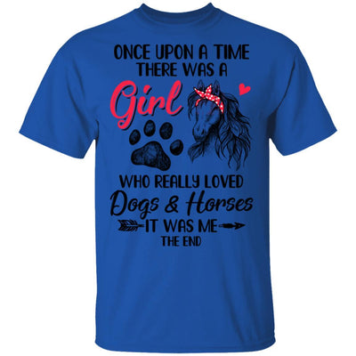 Once Upon A Time There Was Girl Who Loved Dog And Horse Paws-T-Shirt & Hoodie-Classic T-Shirt-Royal