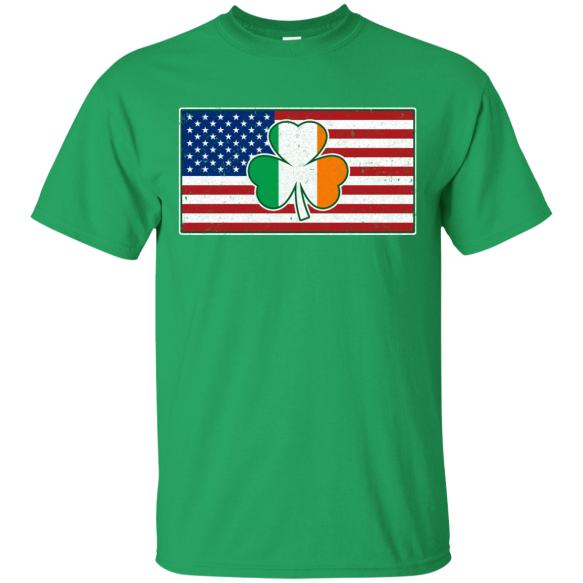 Shamrock Irish Ireland American USA Flag Gift-T-Shirt & Hoodie-Classic T-Shirt-Irish Green