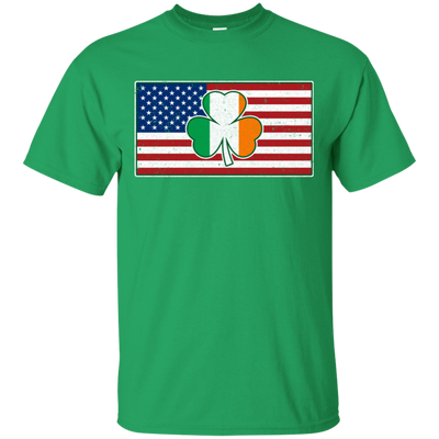Shamrock Irish Ireland American USA Flag Gift-T-Shirt & Hoodie-Classic T-Shirt-Irish Green