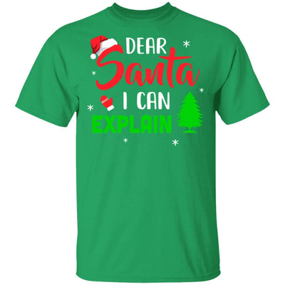 Dear Santa I Can Explain Funny Christmas-T-Shirt & Hoodie-Classic T-Shirt-Irish Green
