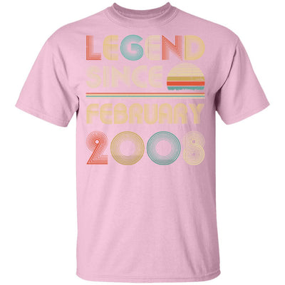 Legend Since February 2008 Vintage 13th Birthday Gifts Youth-Youth Shirt-Youth T-Shirt-Light Pink