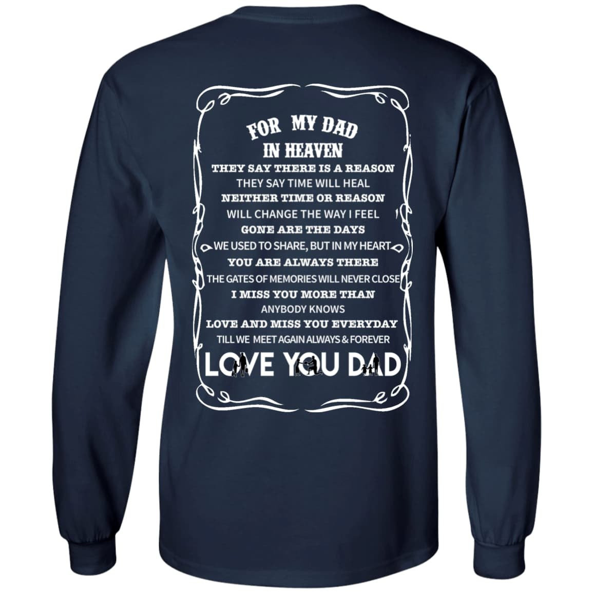 For My Dad In Heaven-T-Shirt & Hoodie-Long Sleeve T-Shirt-Navy
