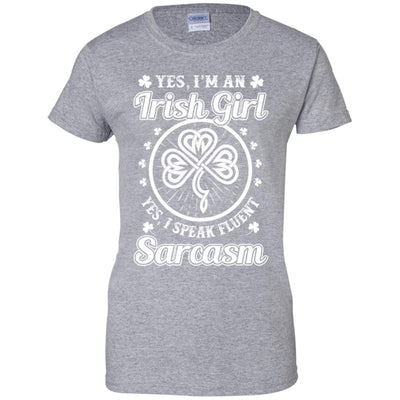 Funny I'm An Irish Girl St Patrick's Day-T-Shirt & Hoodie-Women's T-Shirt-Sport Grey