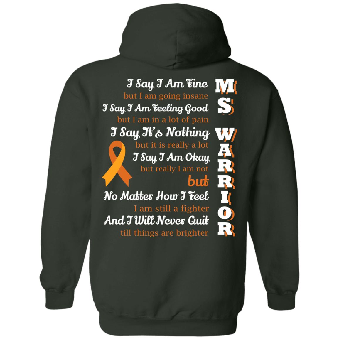 Multiple Sclerosis Warrior-T-Shirt & Hoodie-Pullover Hoodie-Forest Green