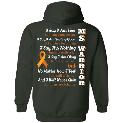 Multiple Sclerosis Warrior-T-Shirt & Hoodie-Pullover Hoodie-Forest Green