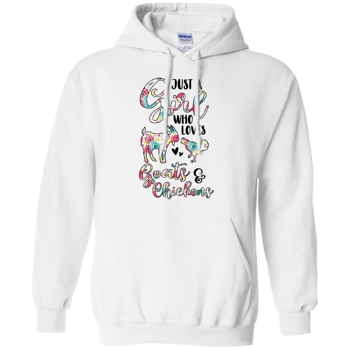 Just A Girl Who Loves Goats Chickens Lovers-T-Shirt & Tank Top-Pullover Hoodie-White