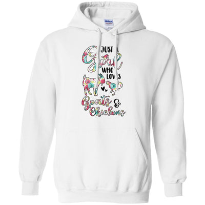 Just A Girl Who Loves Goats Chickens Lovers-T-Shirt & Tank Top-Pullover Hoodie-White