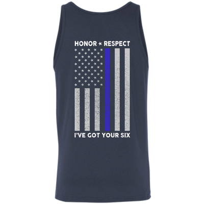 I've Got Your Six Honor Respect Thin Blue Line Police-T-Shirt & Hoodie-Unisex Tank-Navy