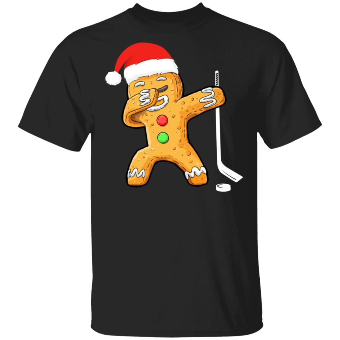 Dabbing Gingerbread Santa Hockey Christmas Pajama Gifts
