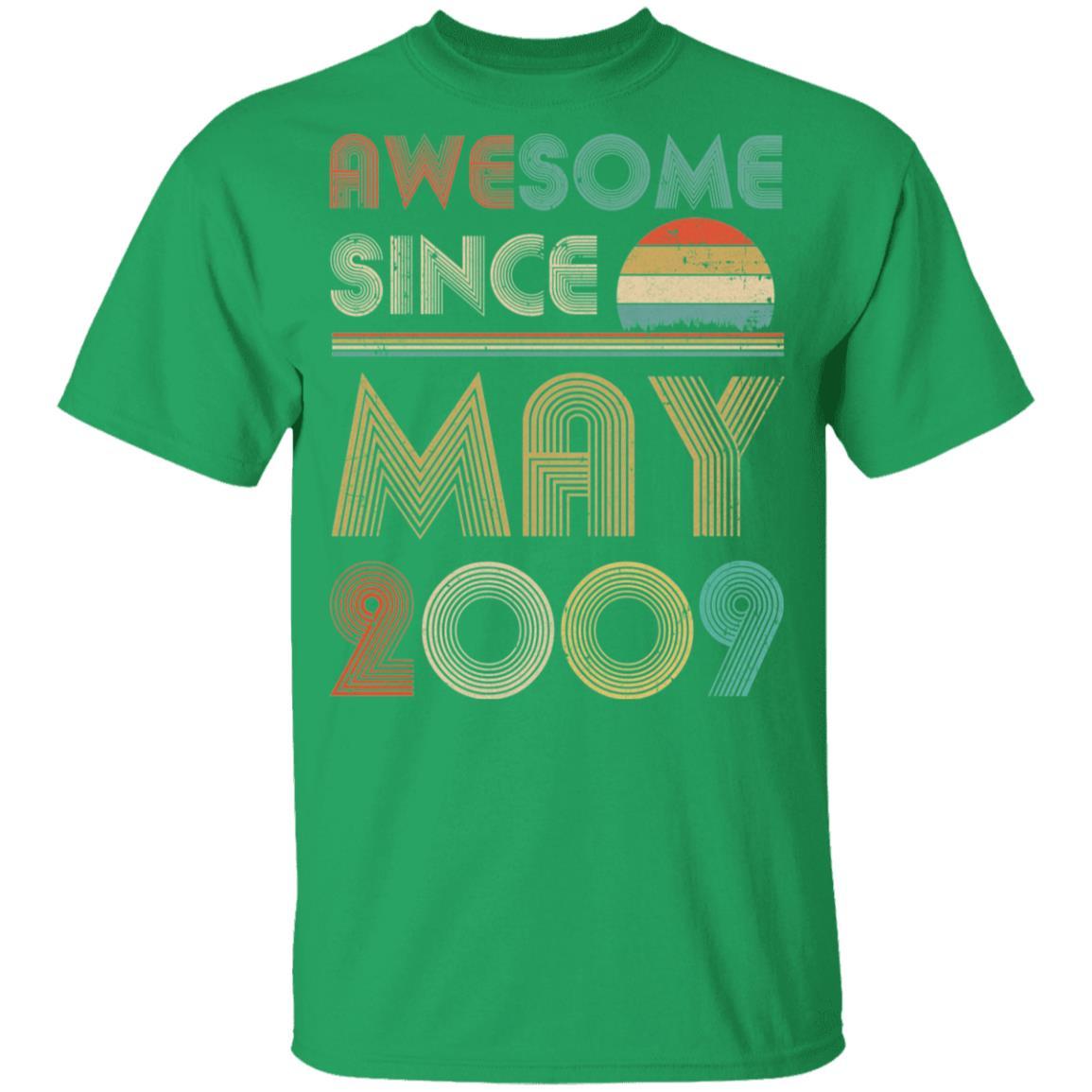 Awesome Since May 2009 Vintage 12th Birthday Gifts Youth-Youth Shirt-Youth T-Shirt-Irish Green