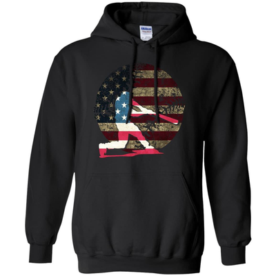 Hitter Baseball America Flag-T-Shirt & Hoodie-Pullover Hoodie-Black