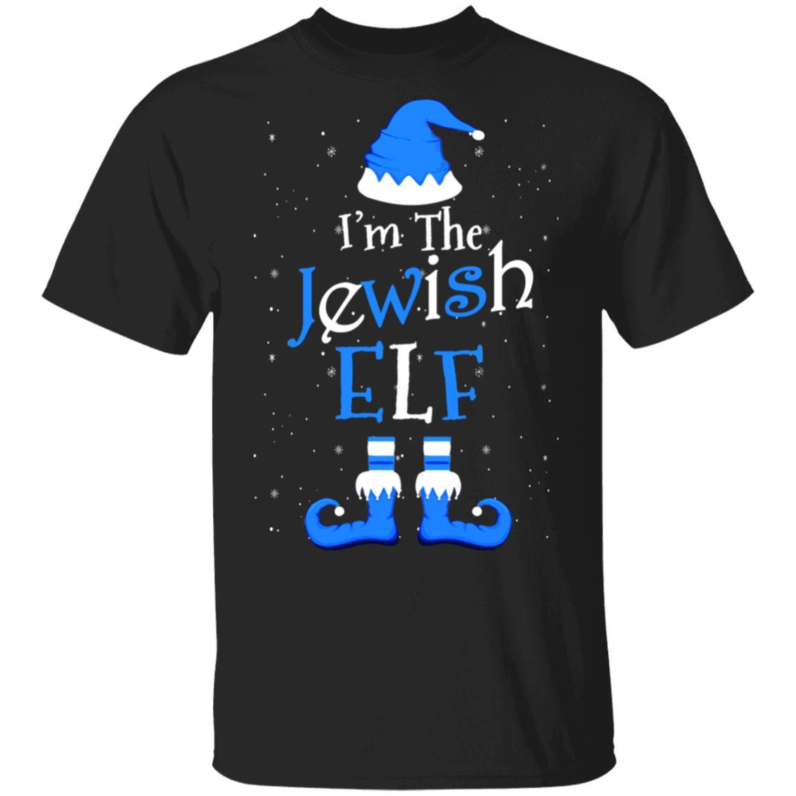 Jewish Elf Funny Elf Hanukkah Jewish Chanukah-T-Shirt & Sweatshirt-Classic T-Shirt-Black