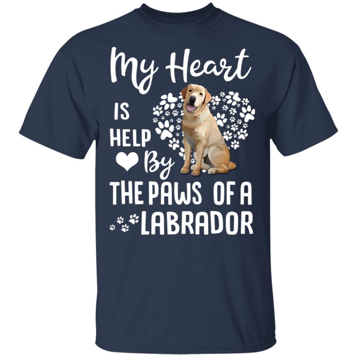 My Heart Is Held By The Paws Of A Labrador Lover-T-Shirt & Hoodie-Classic T-Shirt-Navy