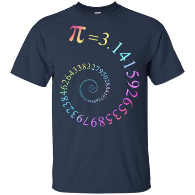 Pi Spiral Galaxy Color Math Pi Day-T-Shirt & Hoodie-Classic T-Shirt-Navy