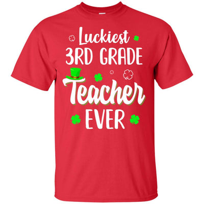 Luckiest 3rd Grade Teacher Ever Irish St Patricks Day-T-Shirt & Hoodie-Classic T-Shirt-Red