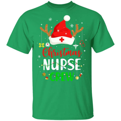 Christmas Nurse Crew Santa Hat Reindeer Merry Christmas Gift-T-Shirt & Sweatshirt-Classic T-Shirt-Irish Green