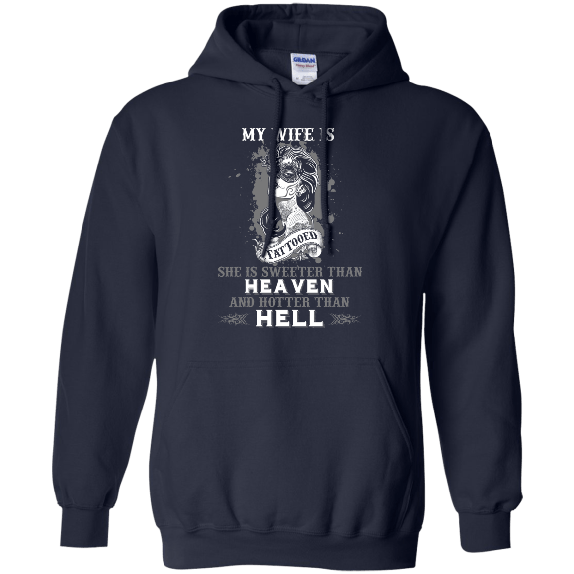 My Wife Is Tattooted-T-Shirt & Hoodie-Pullover Hoodie-Navy
