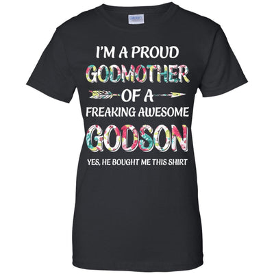 Proud Godmother Mother's Day Gift From A Godson-T-Shirt & Hoodie-Women's T-Shirt-Black