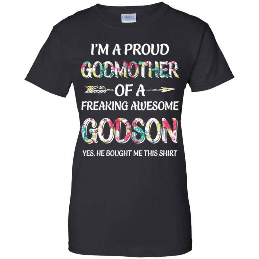 Proud Godmother Mother's Day Gift From A Godson-T-Shirt & Hoodie-Women's T-Shirt-Black