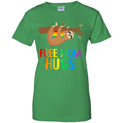 Free Mom Hugs Sloth Rainbow Heart LGBT Pride Month-T-Shirt & Hoodie-Women's T-Shirt-Irish Green
